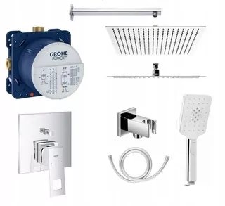 GROHE EUROCUBE Sprinkler 25 × 25 SLIM - podomítková súprava s batériou